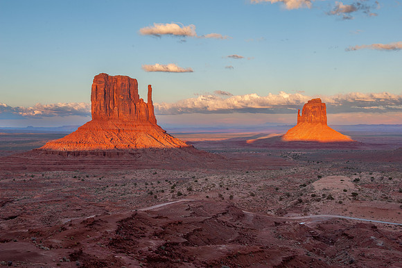 Monument Valley - The Mittens at sunset