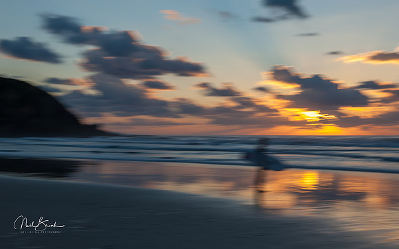 Surfer at Tallow Beach - Byron